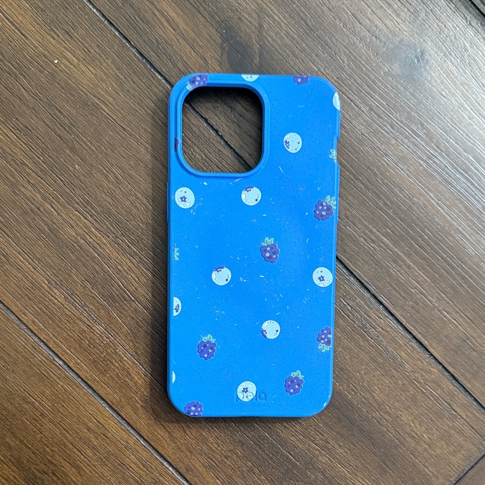 Eco-Friendly Blue Phone Case with Berry Design
